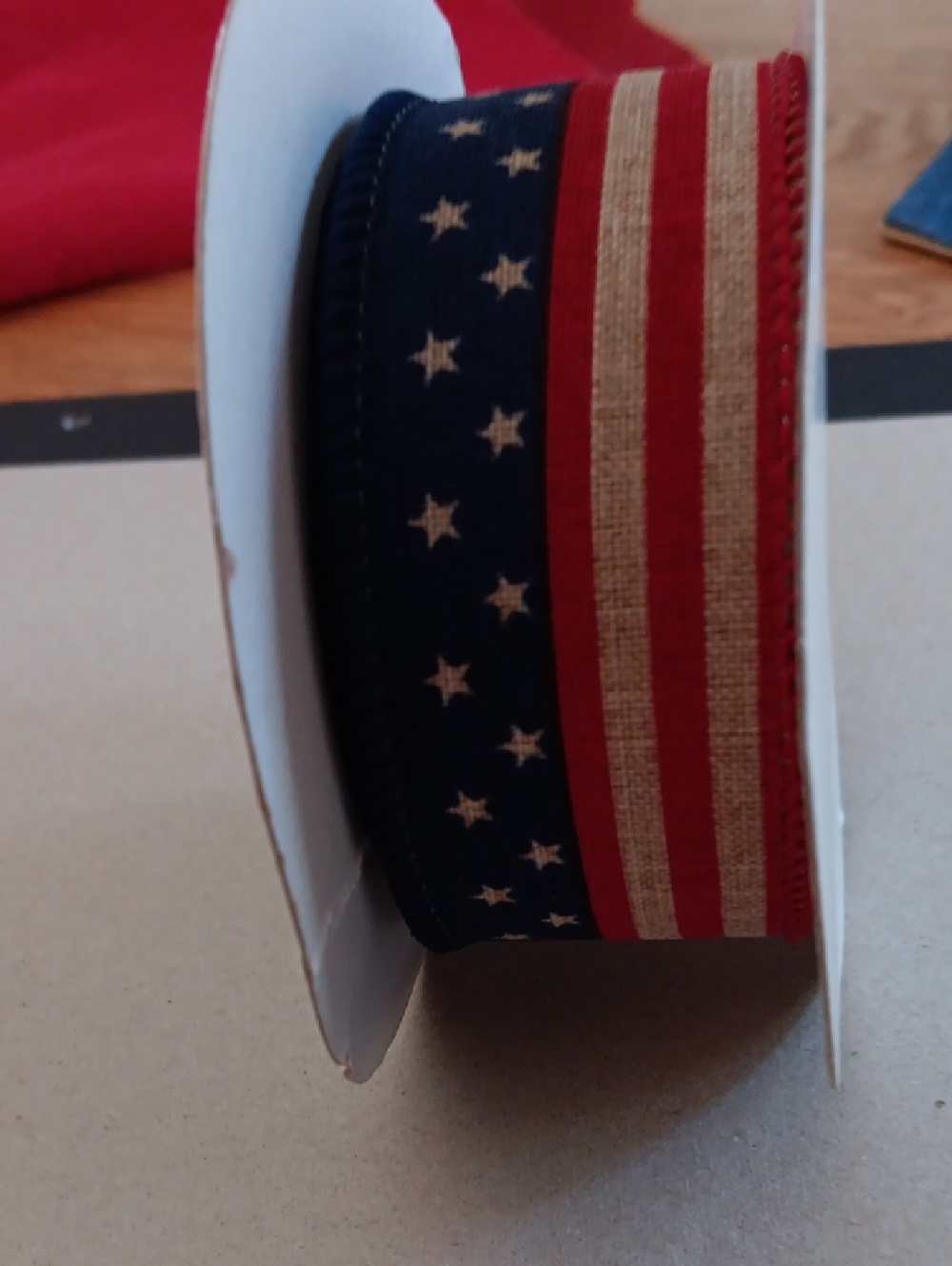 RG Ribbon Red Blue Cream Craft Ribbon - Picture 5 of 7